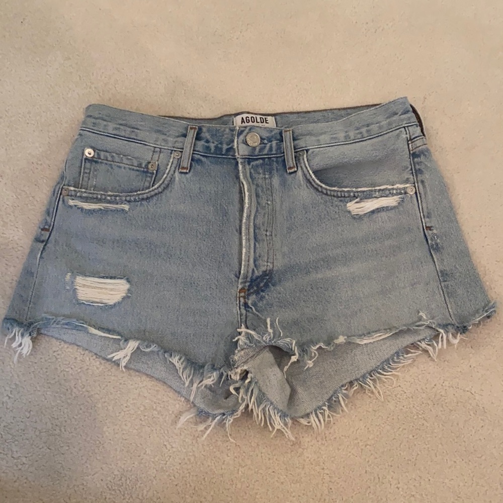 Agolde Ripped denim shorts